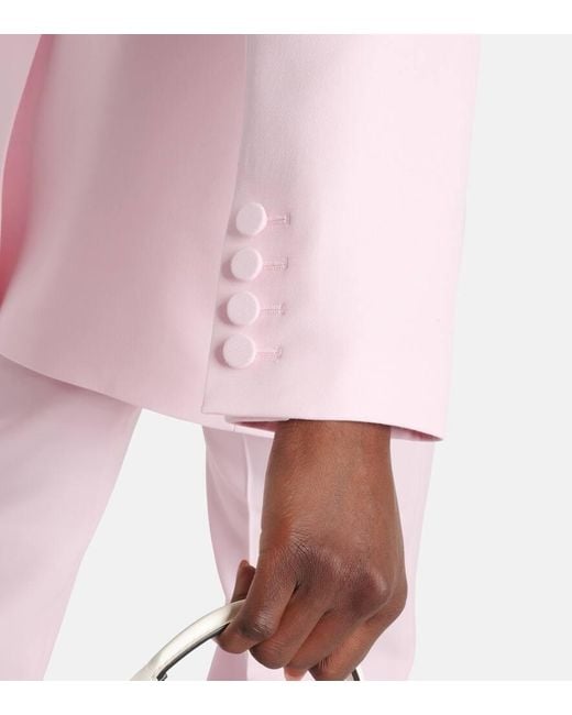 Valentino Pink Double-Breasted Wool And Silk Blazer