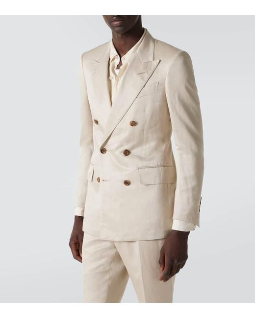 Tom Ford White Silk And Linen Twill Suit for men