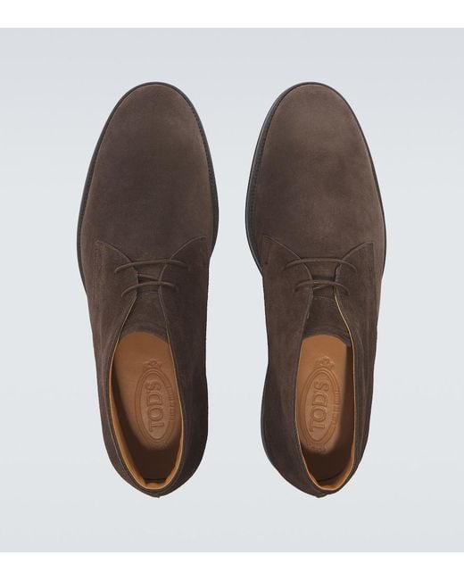 Tod's Brown Suede Desert Boots for men