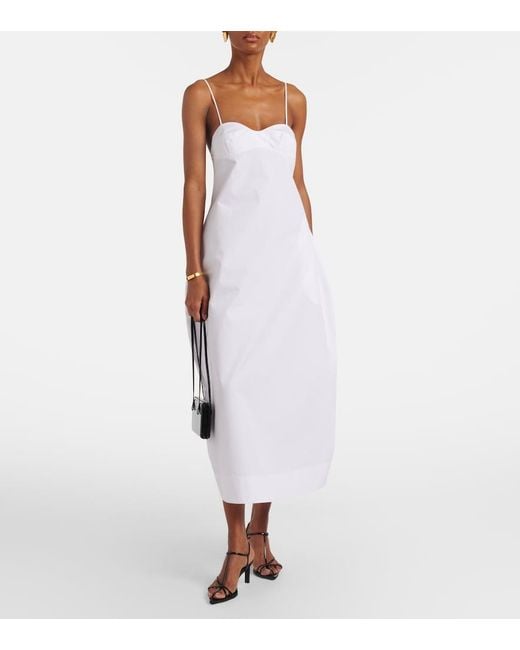 Rohe White Cotton Bustier Dress