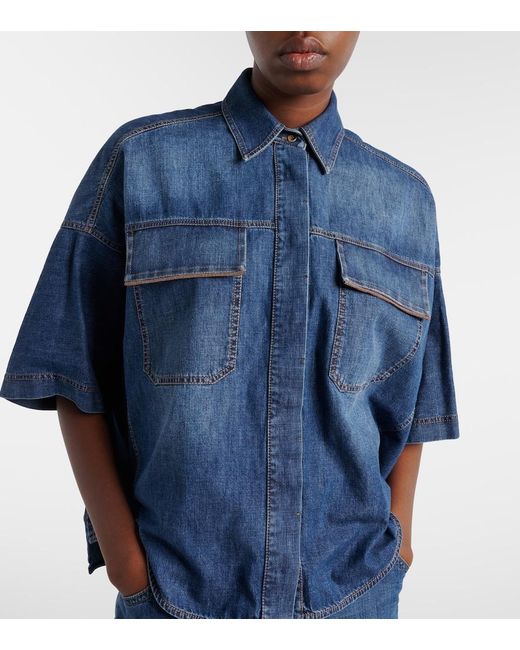 Brunello Cucinelli Blue Denim Top