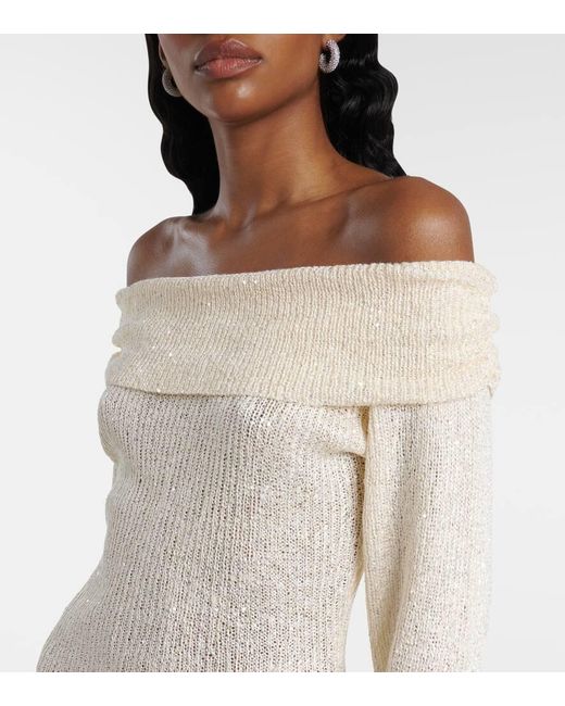 Bananhot White Rory Sequined Knitted Minidress