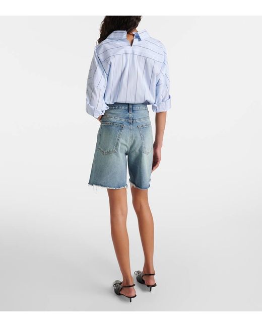 Nili Lotan Blue Russel Low-rise Denim Shorts
