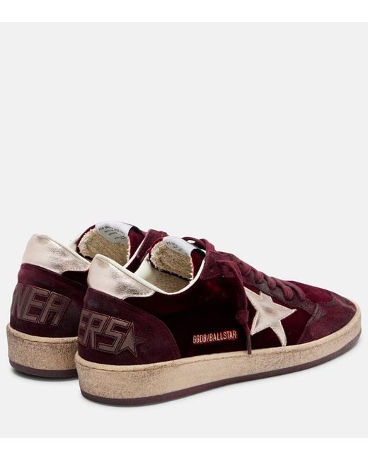Golden Goose Deluxe Brand Brown Ball Star Suede And Velvet Sneakers