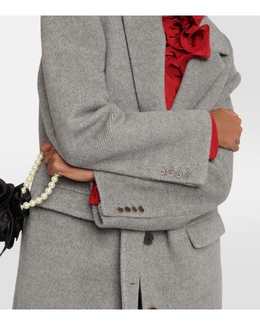 Manteau alpaga et laine Magda Butrym en coloris Gray