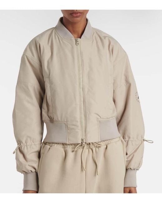 Adidas By Stella McCartney Natural Truenature Cropped Bomber Jacket