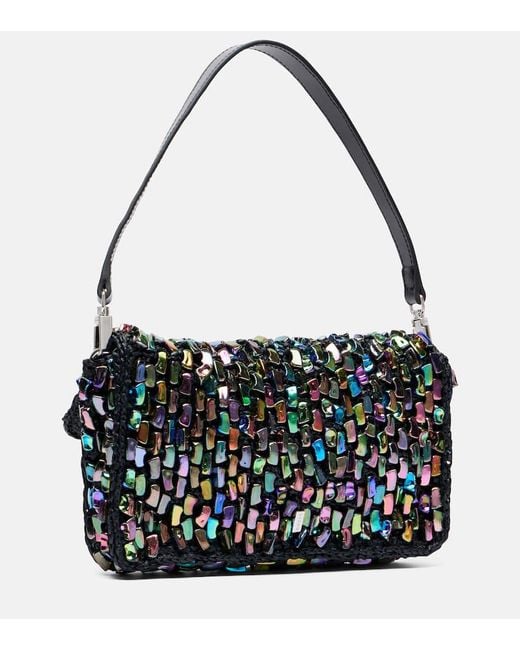 Staud Black Timmy Beaded Shoulder Bag