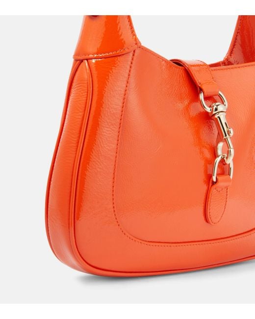 Gucci Orange Jackie Small Patent Leather Shoulder Bag