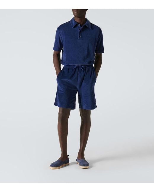 Frescobol Carioca Blue Helio Suede Espadrilles for men