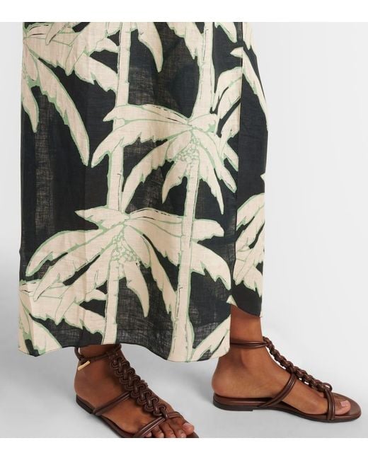 Johanna Ortiz White Printed One-Shoulder Midi Dress