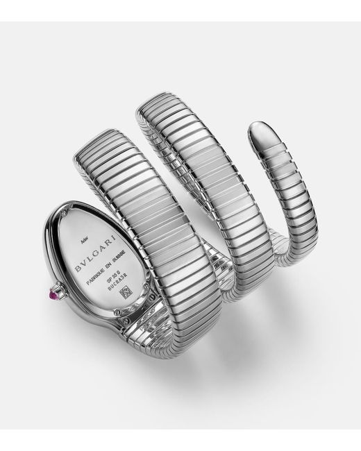 BVLGARI Metallic Uhr Serpenti Tubogas Mit Diamanten Und Rubellit