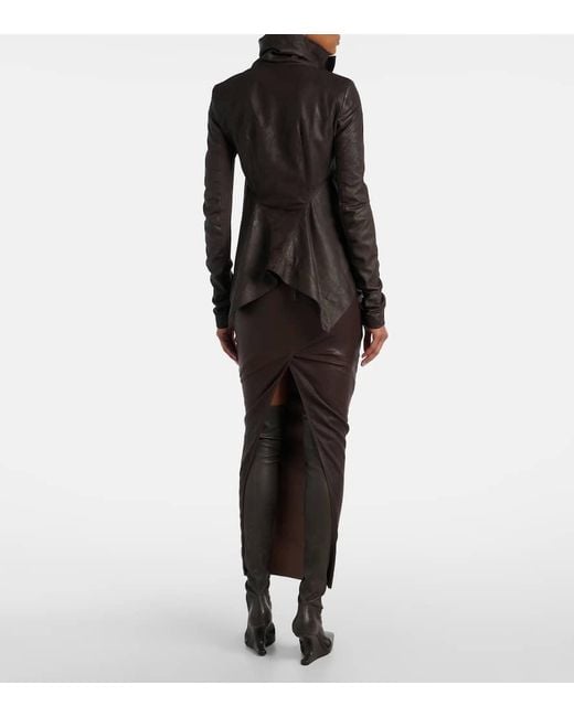 Rick Owens Black Naska Leather Biker Jacket
