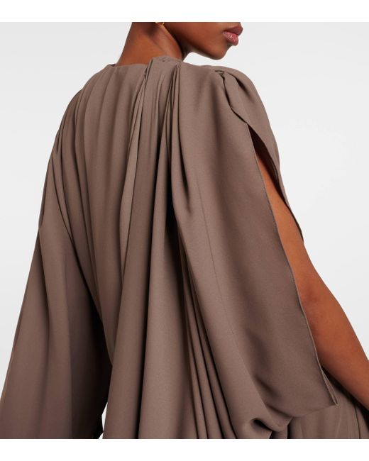 Robe longue All-In asymetrique en crepe Balenciaga en coloris Brown