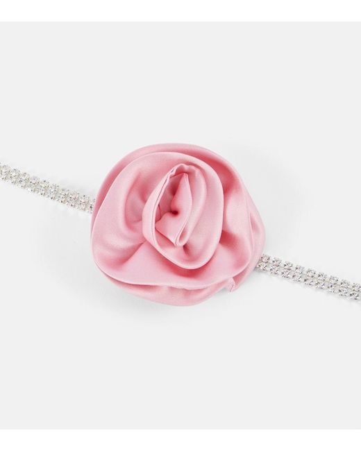 Choker Con Applicazione Floreale di Magda Butrym in Pink