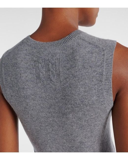Nili Lotan Gray May Knitted Cashmere Tank Top