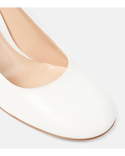 Gianvito Rossi White 85 Leather Pumps