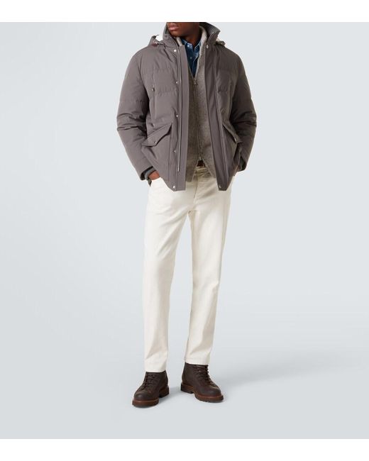 Brunello Cucinelli Gray Down Jacket for men