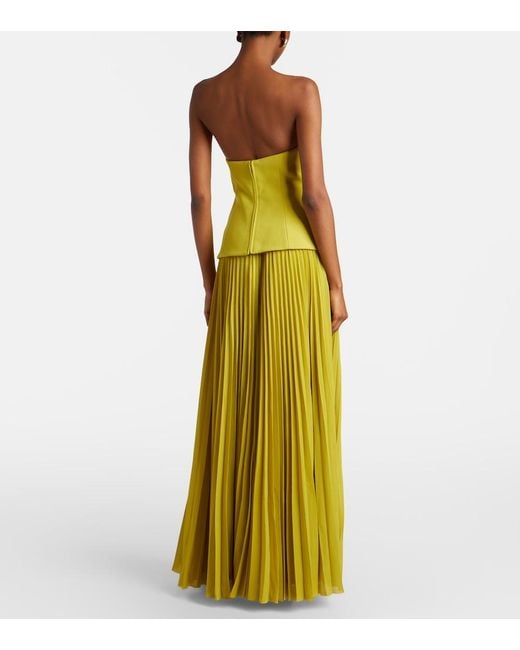 Solace London Yellow Britt Plisse Maxi Dress