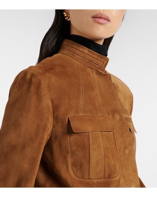Tom Ford Brown Cropped Suede Jacket