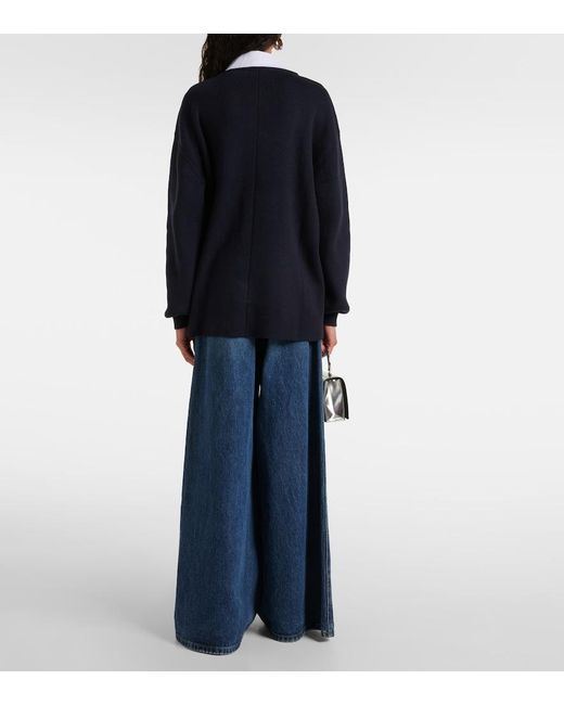 Staud Blue Coast Cotton And Cashmere Sweater