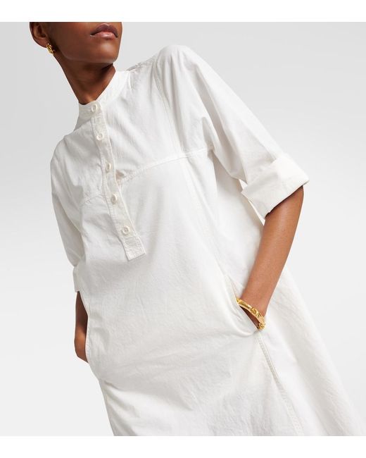 Dries Van Noten White Cotton Poplin Maxi Dress
