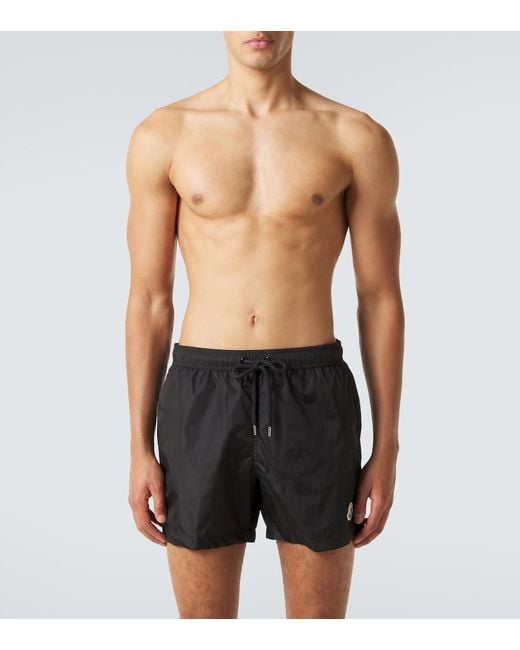 Moncler Black Logo Swim Trunks for men