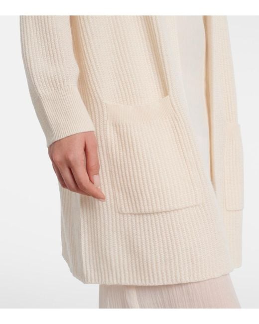 Jardin Des Orangers White Ribbed-Knit Cashmere Cardigan