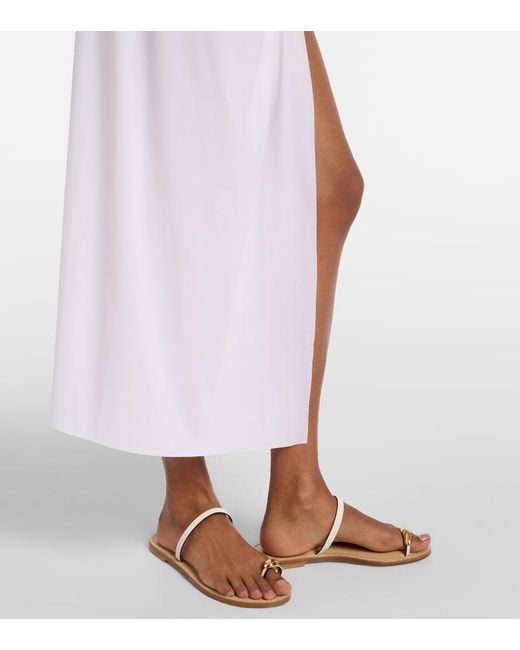 ViX White Karen Draped Midi Skirt