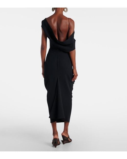 Jacquemus Black One-Shoulder Midi Dress