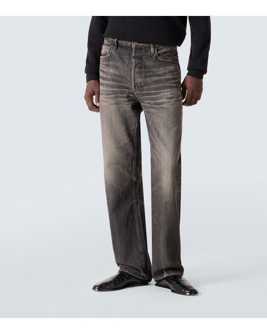 Fear Of God Gray Faded Mid-Rise Straight Jeans for men