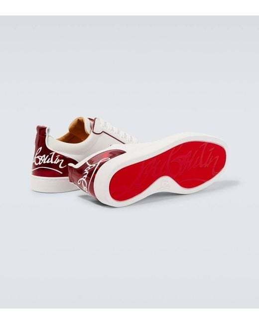 Christian Louboutin White Fun Louis Junior Leather Sneakers for men