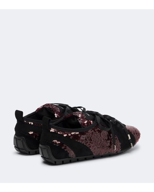 Simone Rocha Black Ballerina Grip Sequined Sneakers