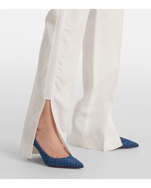 Christian Louboutin Blue Kate 85 Embellished Denim Pumps