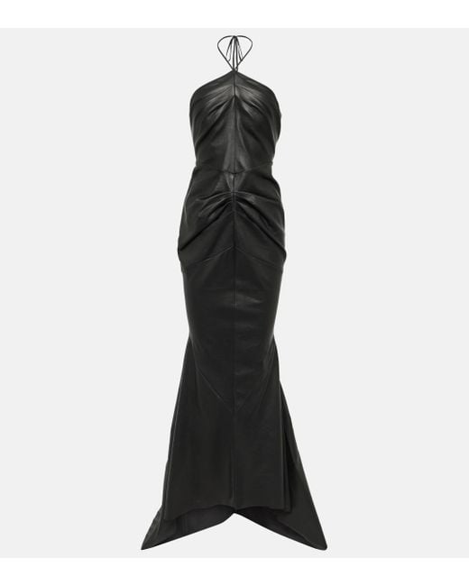 Robe longue Ambergris en cuir Maticevski en coloris Black