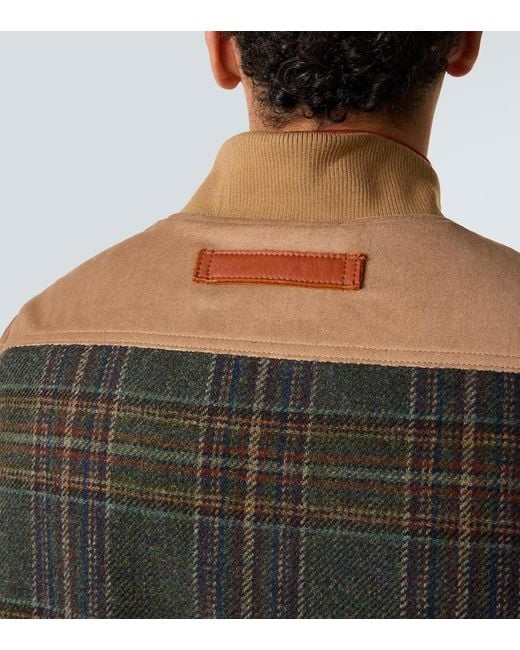 Junya Watanabe Weste Aus Baumwolle Und Wolle Mit Leder in Brown für Herren