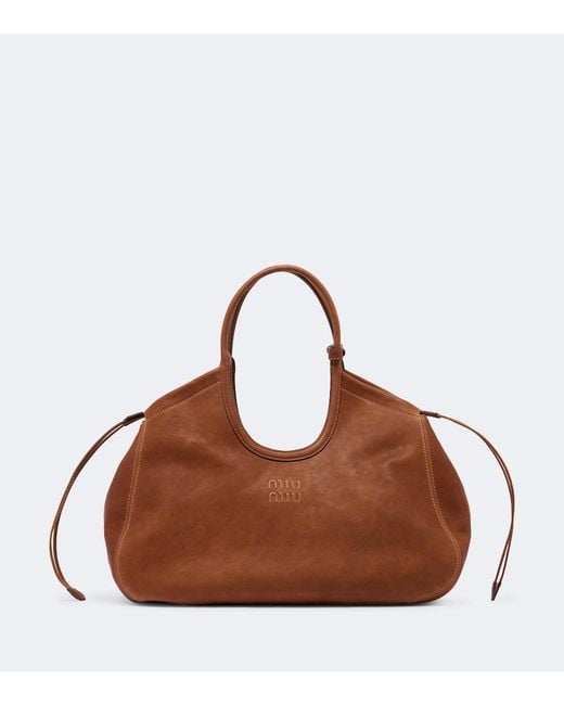 Miu Miu Brown Ivy Leather Shoulder Bag