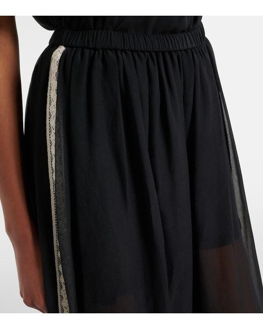 Zimmermann Black Roselight Cotton And Silk Balloon Pants