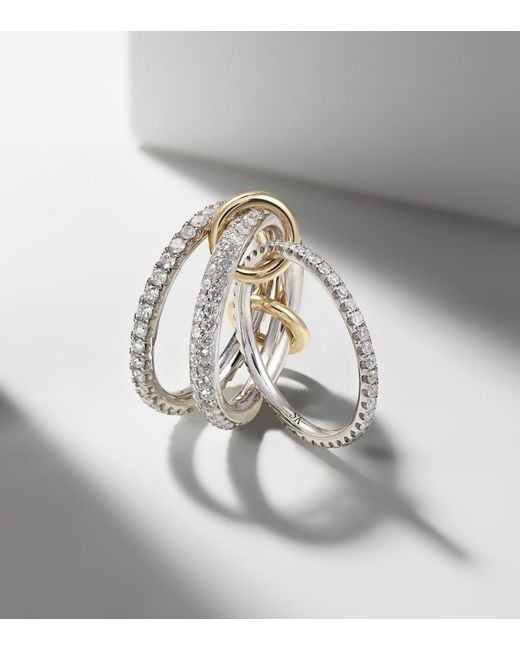 Spinelli Kilcollin White Nova Sterling Silver And 18kt Gold Ring With Diamonds