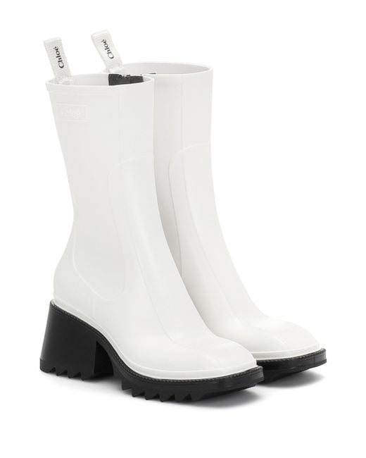 Chloé White Rain Boots Betty 50