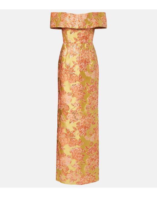Markarian Metallic Clover Embellished Floral Gown