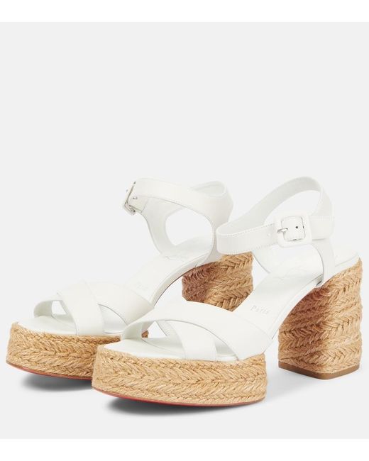 Christian Louboutin White Calakala 70 Leather Espadrilles