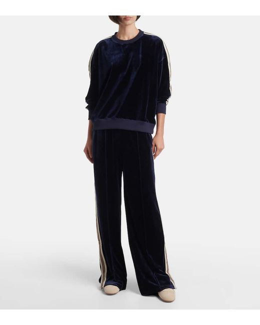 The Upside Blue Monaco Freya High-Rise Velour Sweatpants