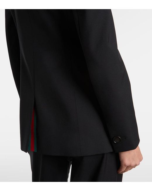 Gucci Black Double-Breasted Wool Blazer