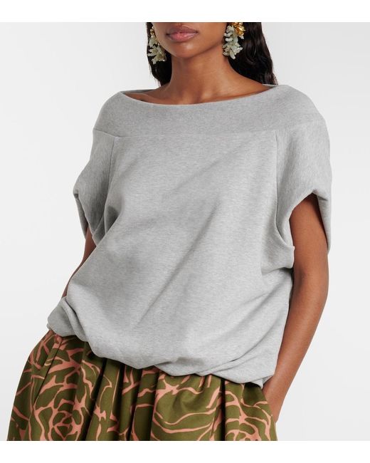 Dries Van Noten Gray Cocoon Cotton Jersey Sweatshirt