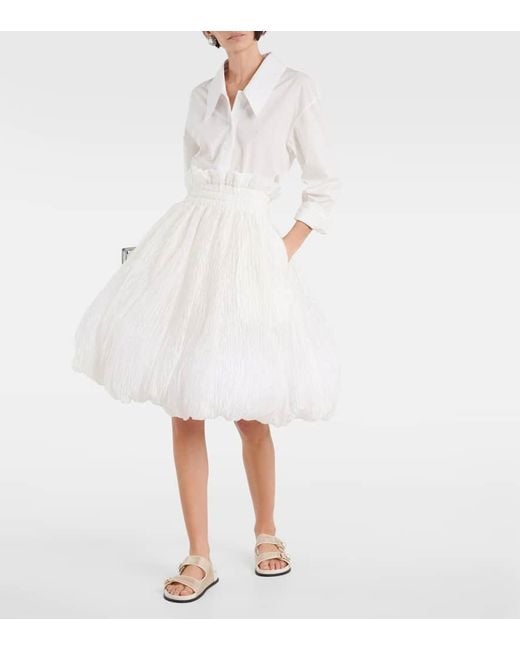 Jimmy Choo White Fayence Leather-Trimmed Sandals