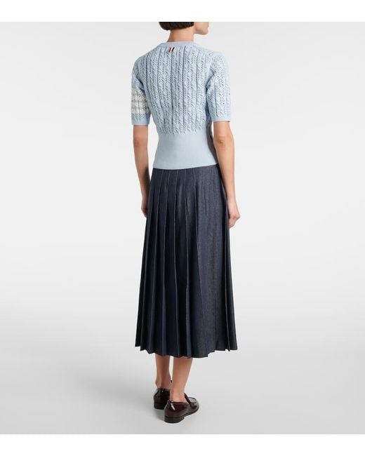Top 4-Bar di Thom Browne in Blue
