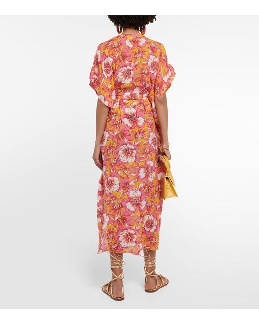 Poupette Red Andrea Floral Kaftan