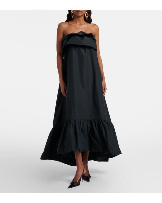 Saint Laurent Black Tiered Canvas Cocktail Dress