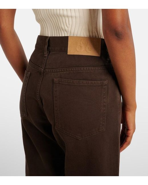 Blazé Milano Brown Paso Embroidered Straight Jeans
