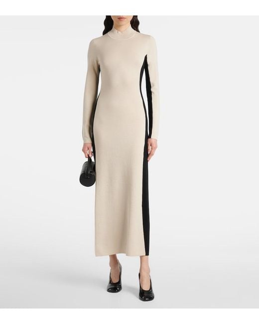 Robe Longue En Laine Et Soie Joseph en coloris Natural
